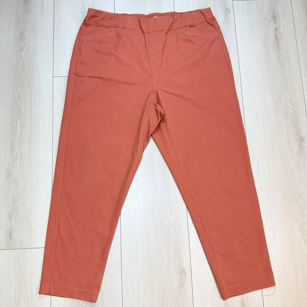 Southern Lady Womens 18W Orange Pull On Stretch Career Pants Slim Straight Plus